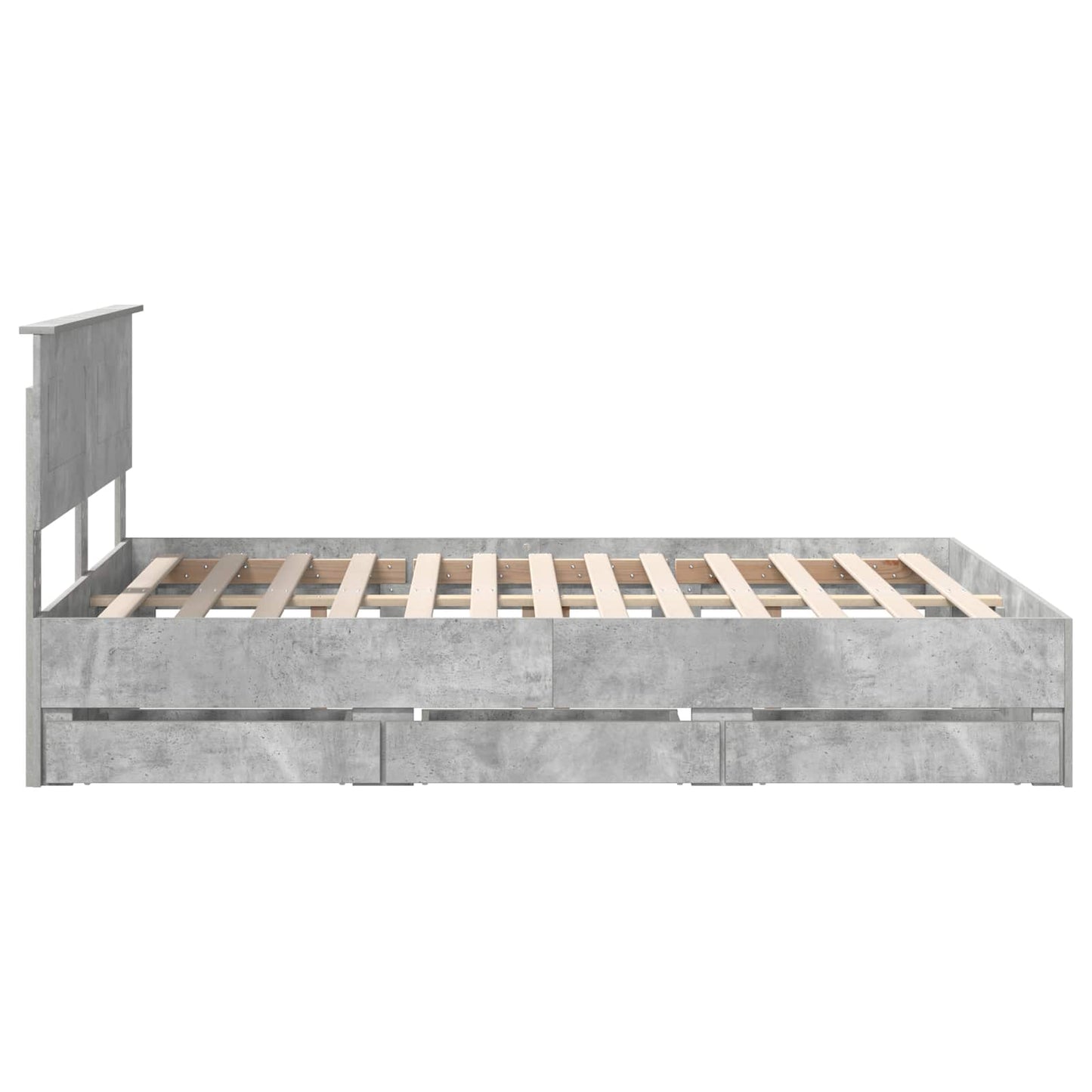 Bedframe met lade Beton Grijs 140 x 200 cm Ingenieurshout is nu te koop bij PeponiXL, paradijselijk wonen!