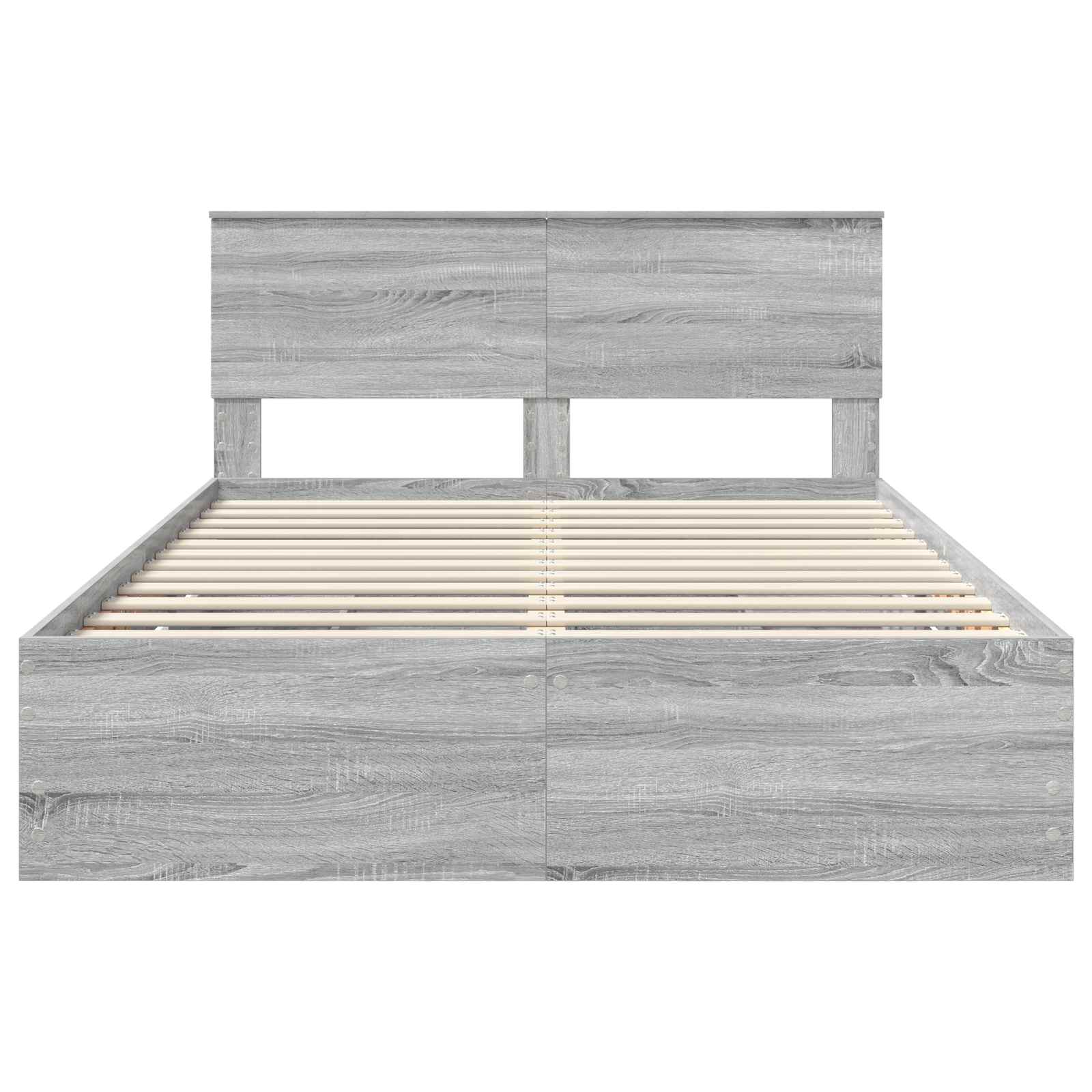 Bedframe met lade Grijs Sonoma 140 x 200 cm Ingenieurshout is nu te koop bij PeponiXL, paradijselijk wonen!