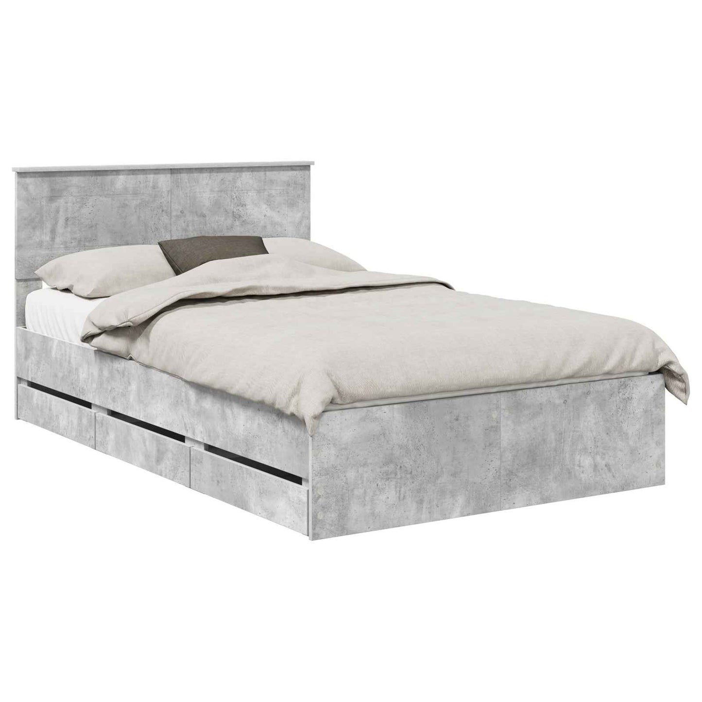 Bedframe met lade Beton Grijs 135 x 190 cm Ingenieurshout is nu te koop bij PeponiXL, paradijselijk wonen!
