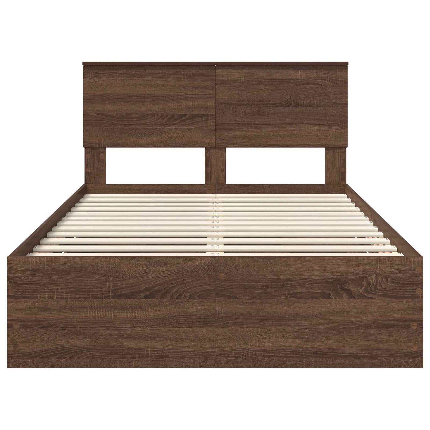Bedframe met lade Bruin Eiken 135 x 190 cm Ingenieurshout is nu te koop bij PeponiXL, paradijselijk wonen!