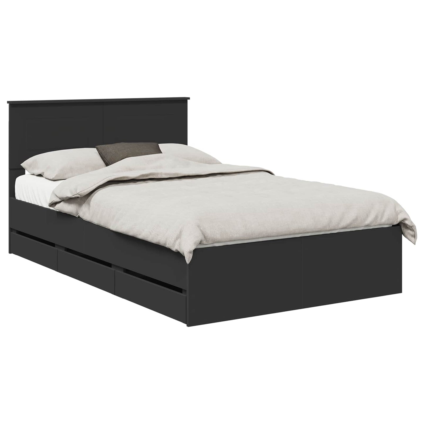 Bedframe met lade met opslag Zwart 120 x 190 cm Ingenieurshout is nu te koop bij PeponiXL, paradijselijk wonen!