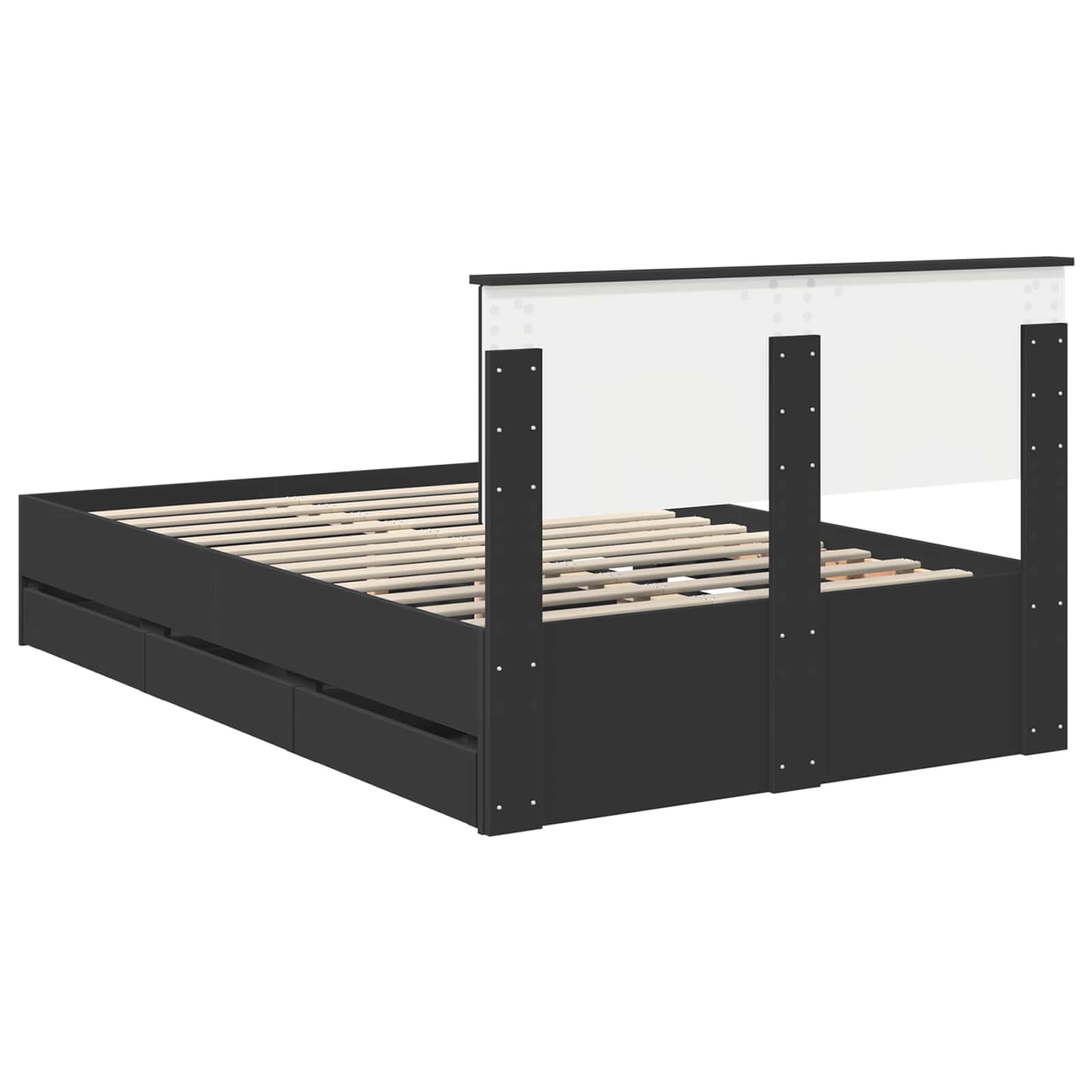 Bedframe met lade met opslag Zwart 120 x 190 cm Ingenieurshout is nu te koop bij PeponiXL, paradijselijk wonen!