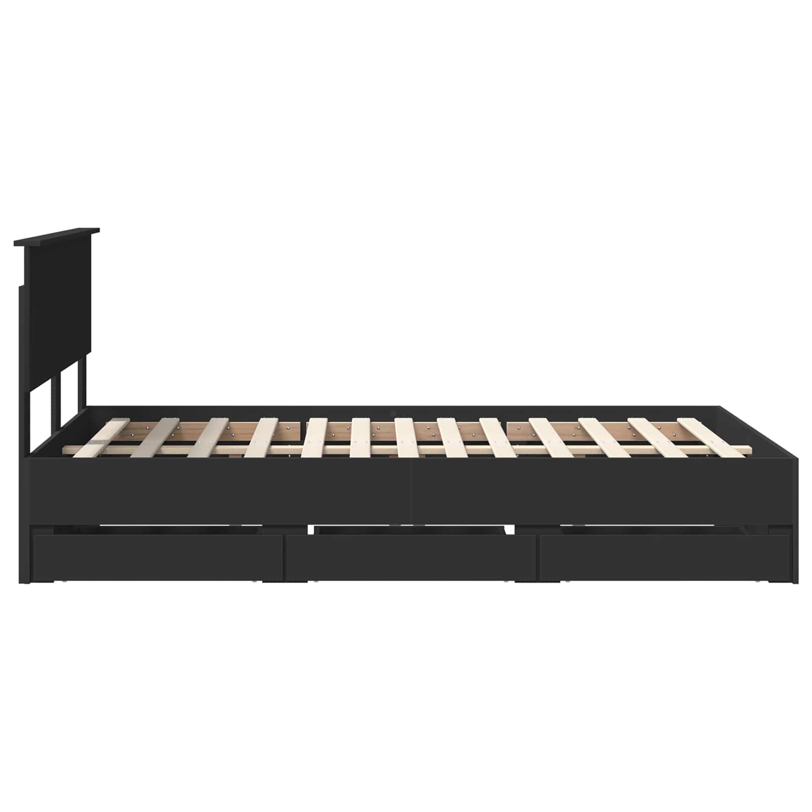 Bedframe met lade met opslag Zwart 120 x 190 cm Ingenieurshout is nu te koop bij PeponiXL, paradijselijk wonen!