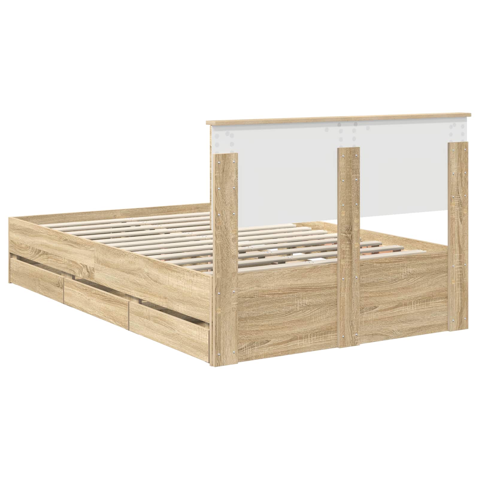 Bedframe met lade Sonoma Eiken 120 x 190 cm Ingenieurshout is nu te koop bij PeponiXL, paradijselijk wonen!