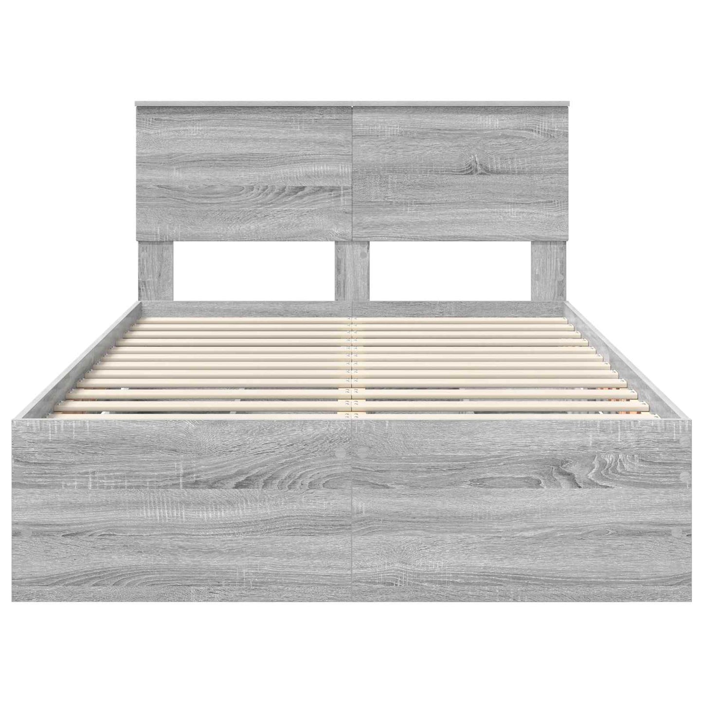 Bedframe met lade Grijs Sonoma 120 x 190 cm Ingenieurshout is nu te koop bij PeponiXL, paradijselijk wonen!
