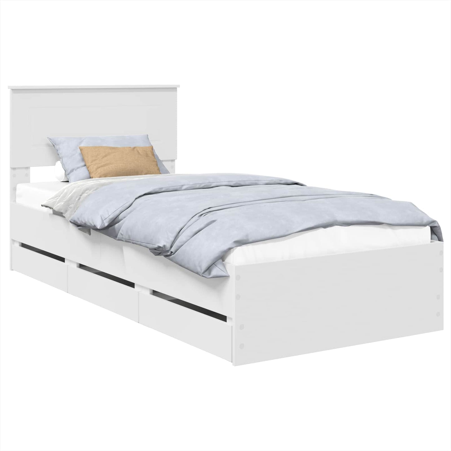 Bedframe met lade met opslag Wit 100 x 200 cm Ingenieurshout is nu te koop bij PeponiXL, paradijselijk wonen!