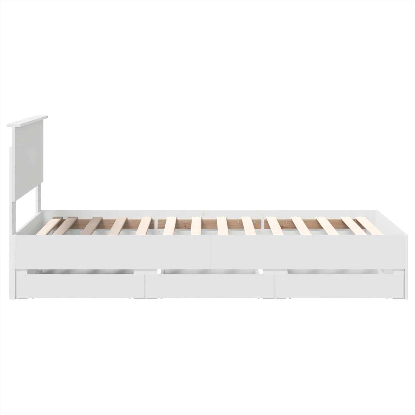 Bedframe met lade met opslag Wit 100 x 200 cm Ingenieurshout is nu te koop bij PeponiXL, paradijselijk wonen!
