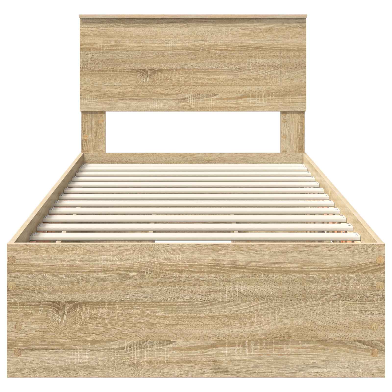 Bedframe met lade Sonoma Eiken 100 x 200 cm Ingenieurshout is nu te koop bij PeponiXL, paradijselijk wonen!