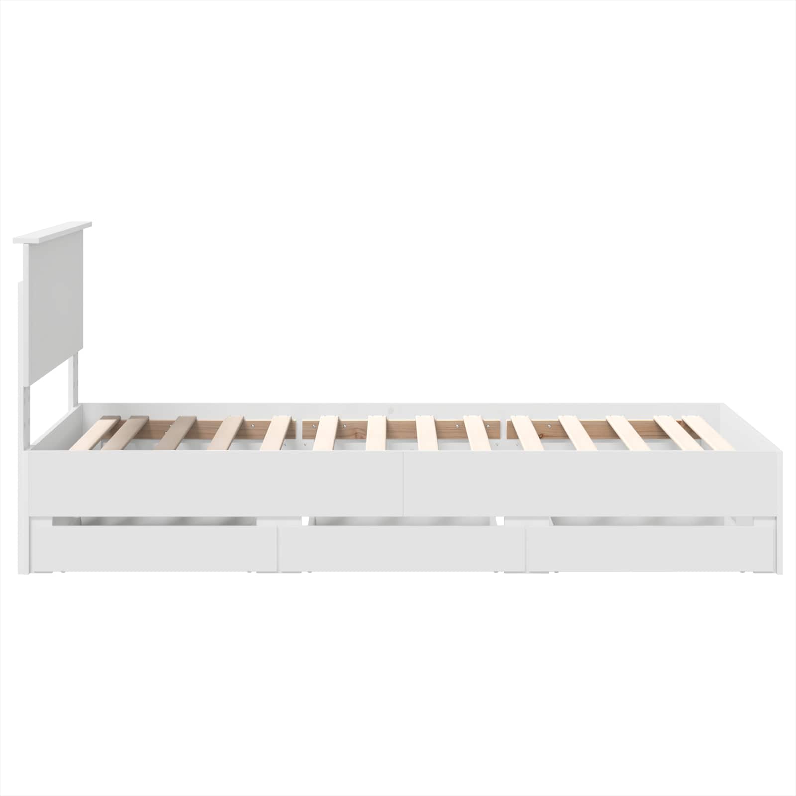 Bedframe met lade met hoofdeinde Wit 90 x 200 cm Ingenieurshout is nu te koop bij PeponiXL, paradijselijk wonen!