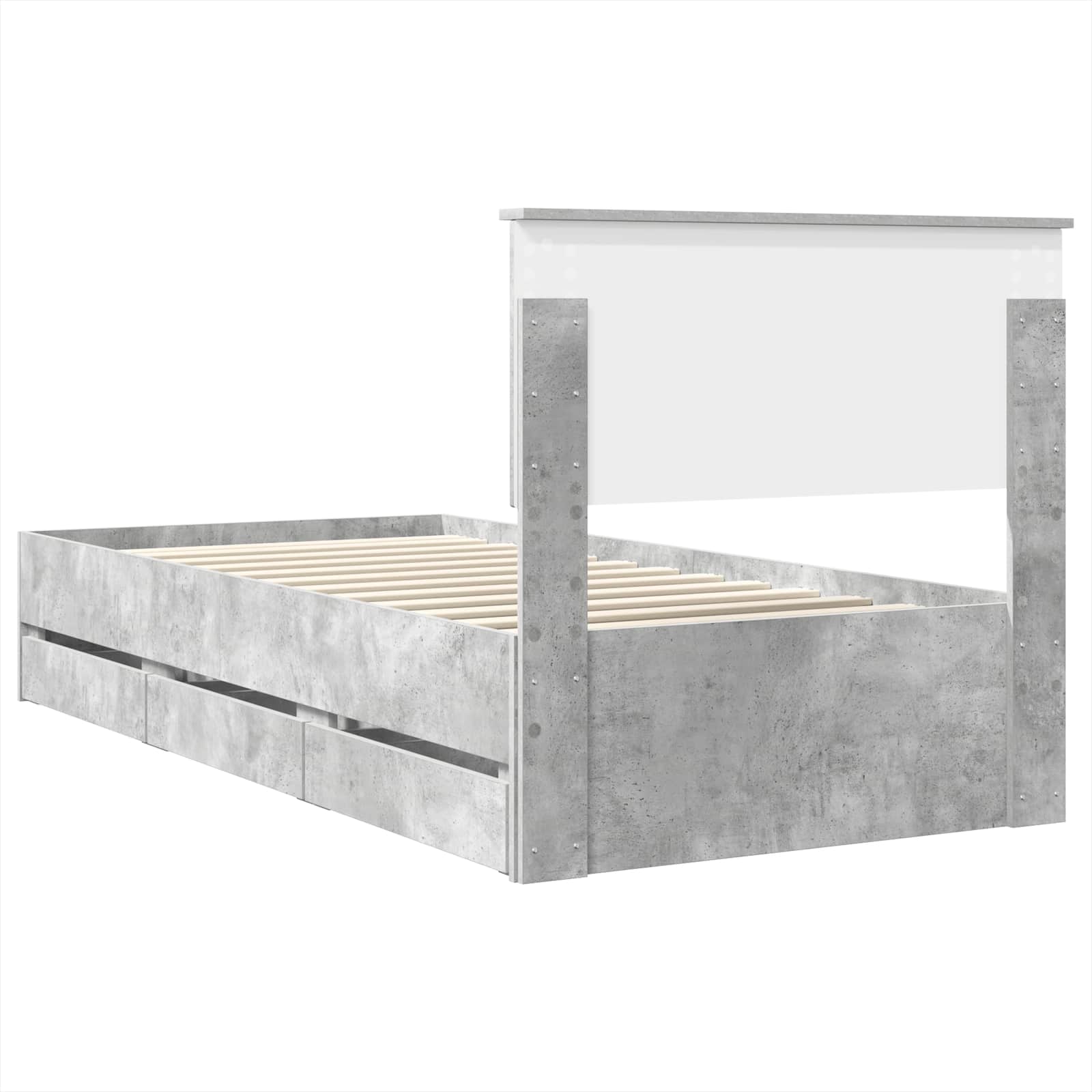 Bedframe met lade Beton Grijs 90 x 200 cm Ingenieurshout is nu te koop bij PeponiXL, paradijselijk wonen!