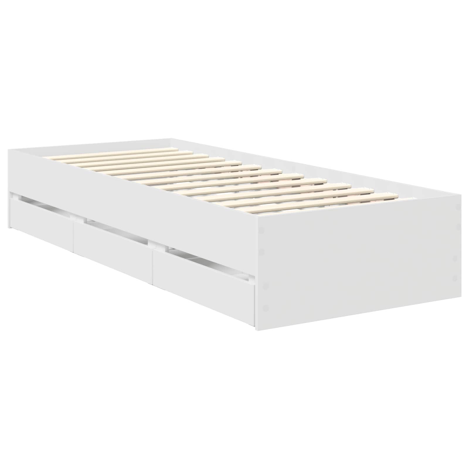 Bedframe met lade met hoofdeinde Wit 75 x 190 cm Ingenieurshout is nu te koop bij PeponiXL, paradijselijk wonen!