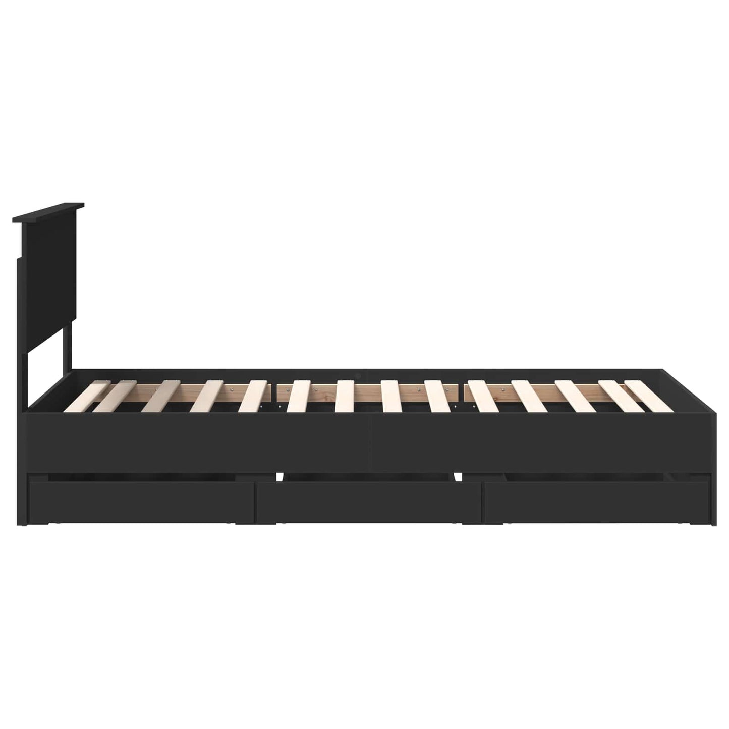 Bedframe met lade met opslag Zwart 75 x 190 cm Ingenieurshout is nu te koop bij PeponiXL, paradijselijk wonen!