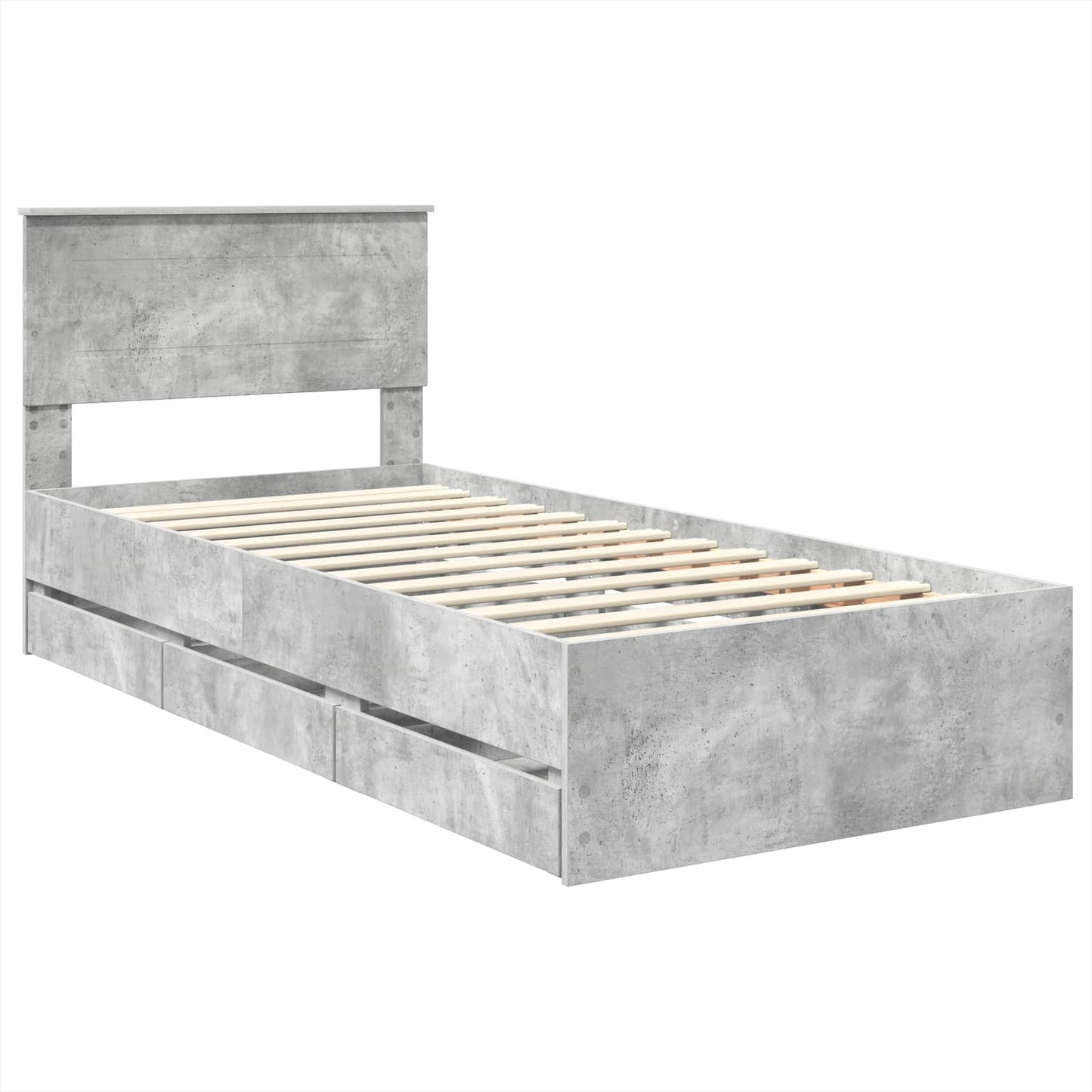 Bedframe met lade Beton Grijs 75 x 190 cm Ingenieurshout is nu te koop bij PeponiXL, paradijselijk wonen!