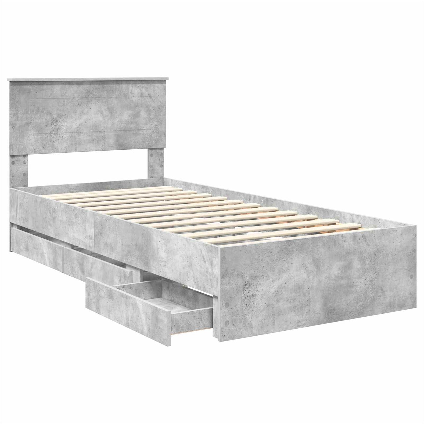 Bedframe met lade Beton Grijs 75 x 190 cm Ingenieurshout is nu te koop bij PeponiXL, paradijselijk wonen!