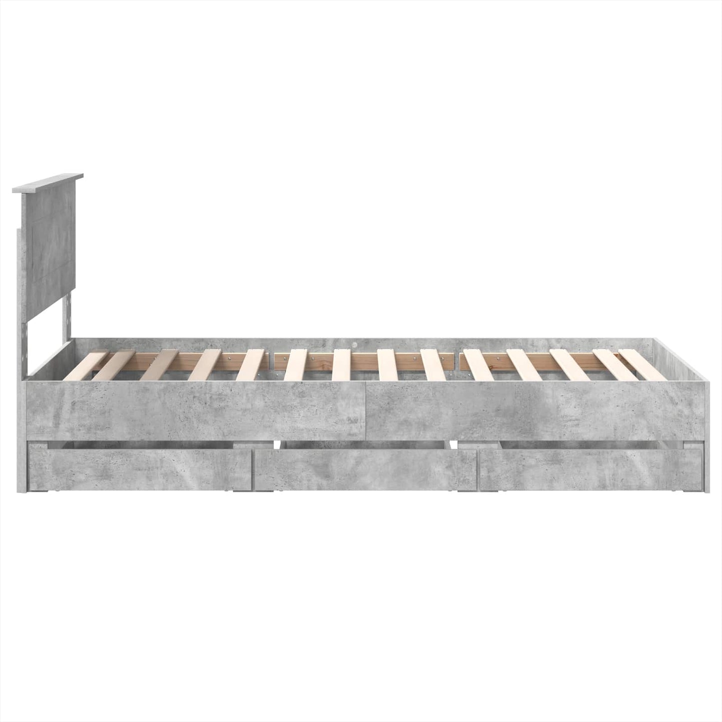 Bedframe met lade Beton Grijs 75 x 190 cm Ingenieurshout is nu te koop bij PeponiXL, paradijselijk wonen!