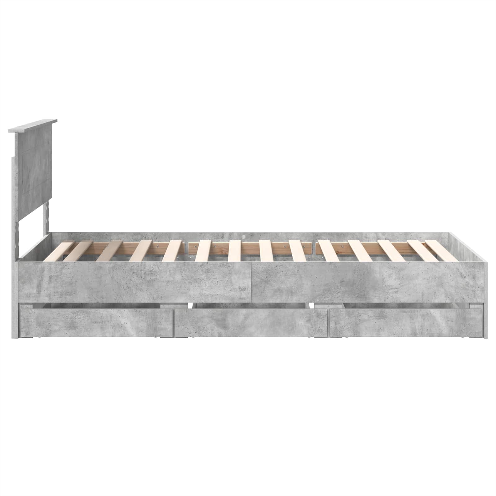 Bedframe met lade Beton Grijs 75 x 190 cm Ingenieurshout is nu te koop bij PeponiXL, paradijselijk wonen!