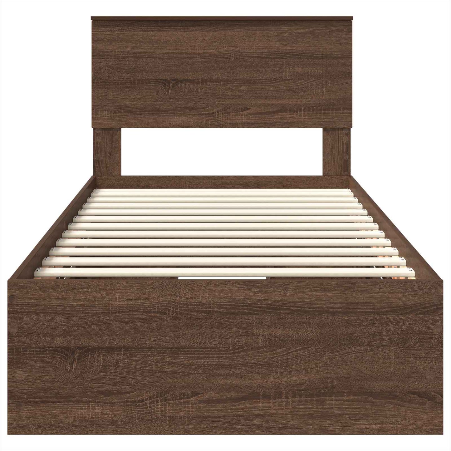 Bedframe met lade Bruin Eiken 75 x 190 cm Ingenieurshout is nu te koop bij PeponiXL, paradijselijk wonen!