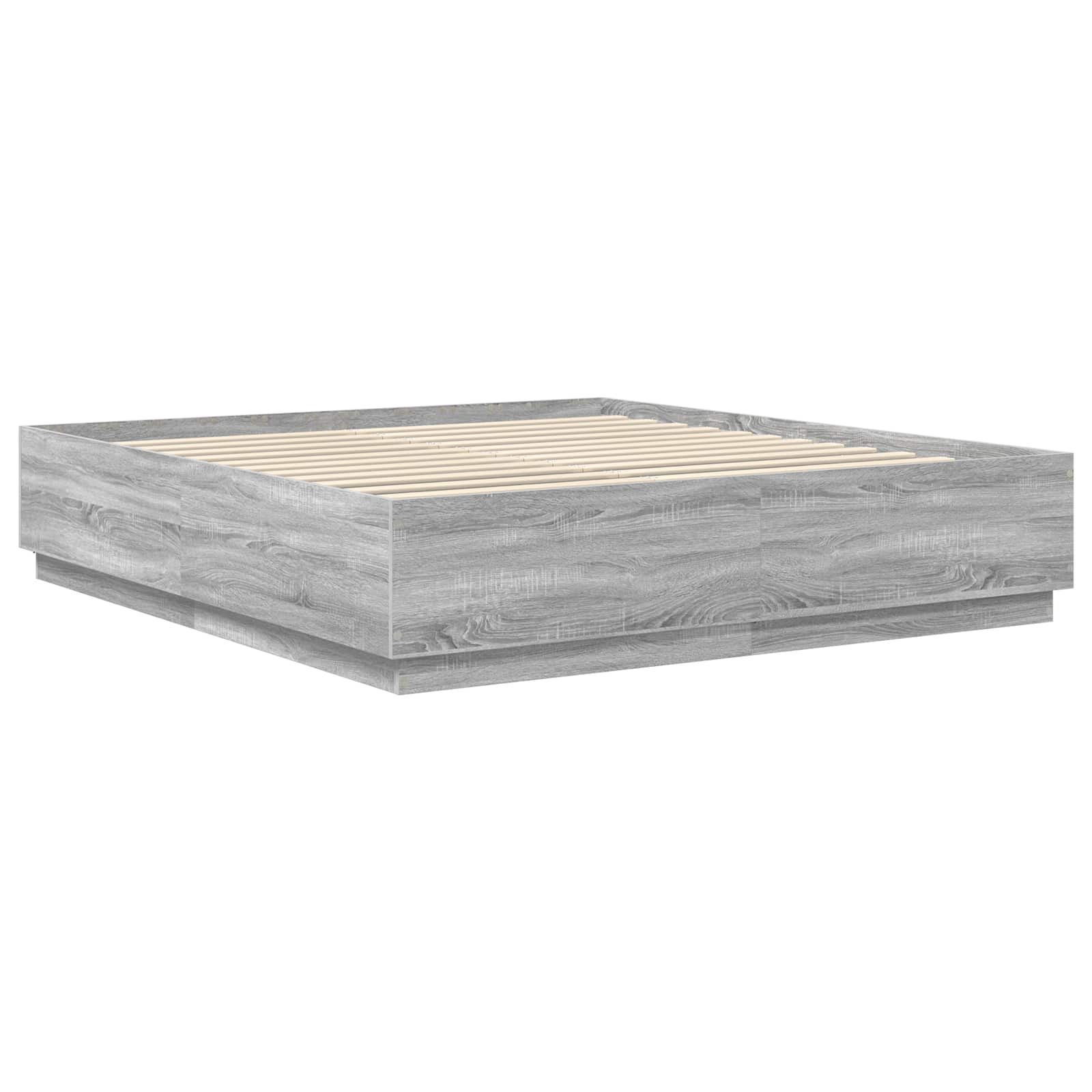 Bedframe met hoofdeinde Grijs Sonoma 180 x 200 cm Bewerkt hout is nu te koop bij PeponiXL, paradijselijk wonen!