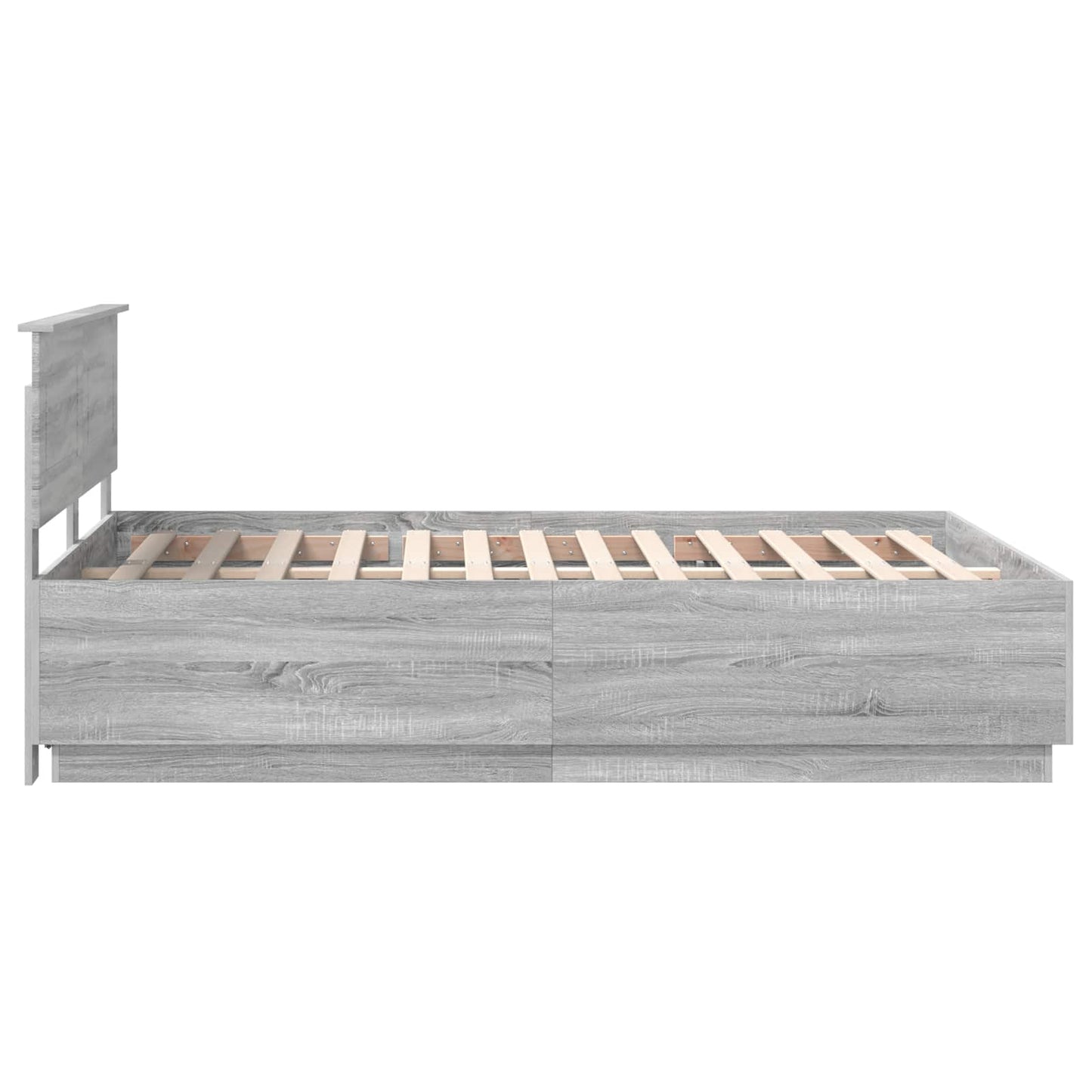Bedframe met hoofdeinde Grijs Sonoma 160 x 200 cm Bewerkt hout is nu te koop bij PeponiXL, paradijselijk wonen!