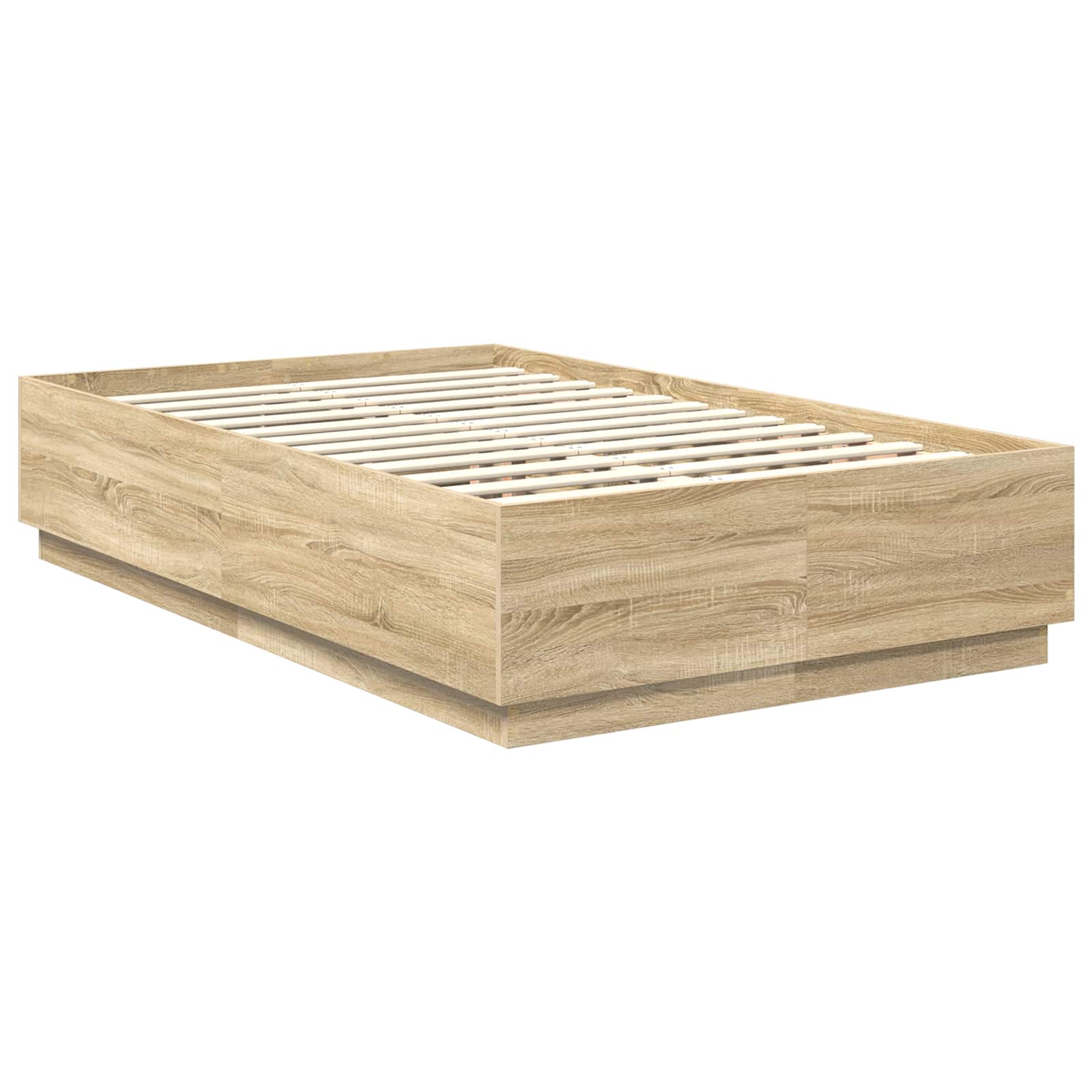 Bedframe met hoofdeinde Sonoma Eiken 120 x 200 cm Bewerkt hout is nu te koop bij PeponiXL, paradijselijk wonen!