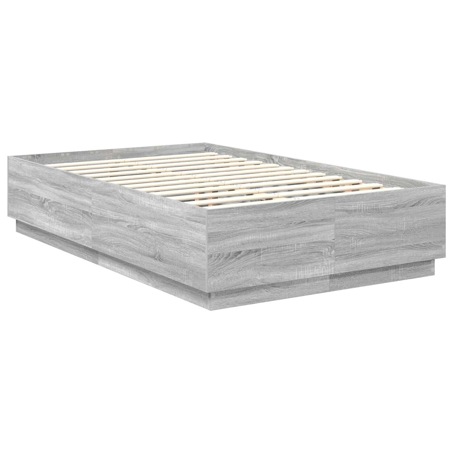Bedframe met hoofdeinde Grijs Sonoma 120 x 200 cm Bewerkt hout is nu te koop bij PeponiXL, paradijselijk wonen!