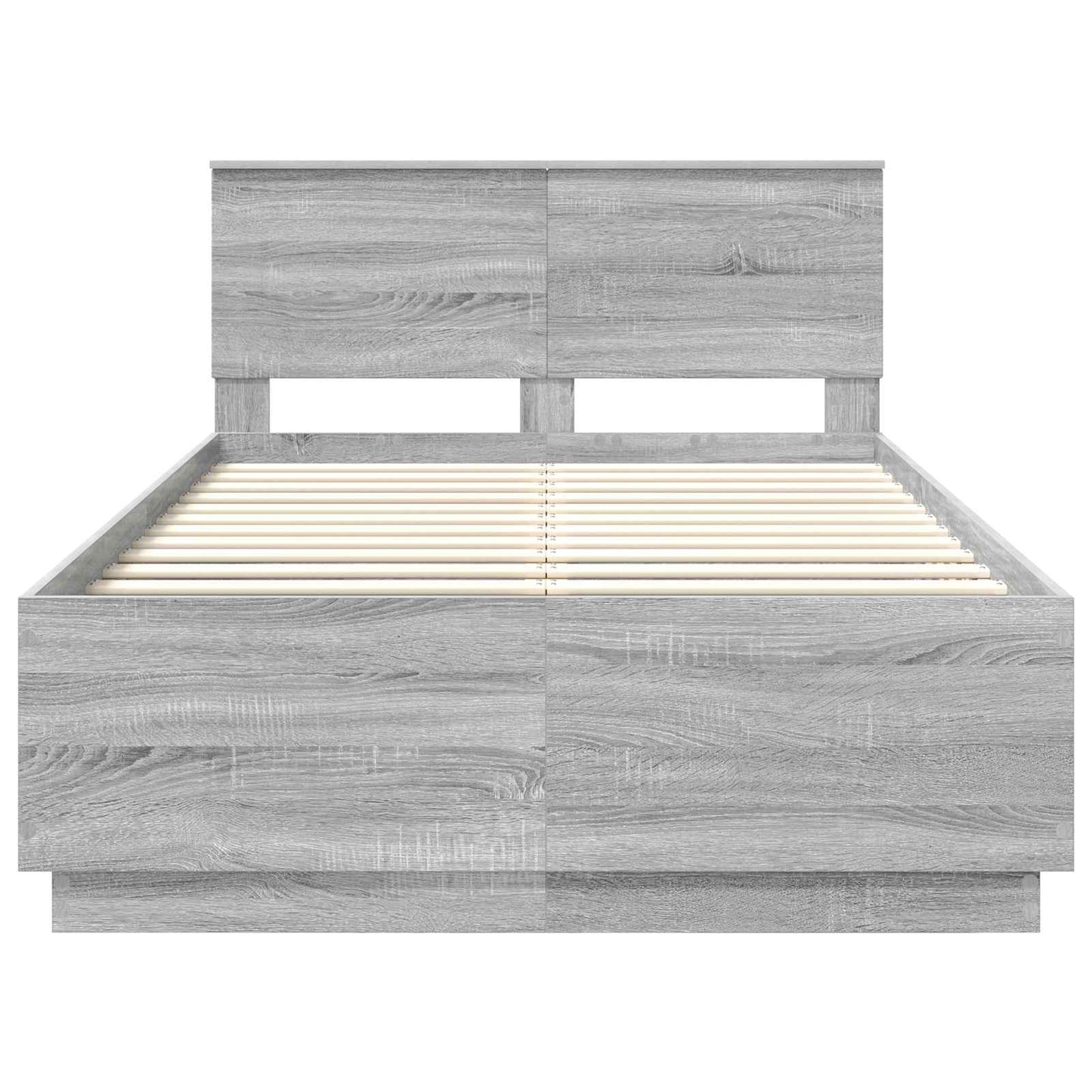 Bedframe met hoofdeinde Grijs Sonoma 120 x 200 cm Bewerkt hout is nu te koop bij PeponiXL, paradijselijk wonen!