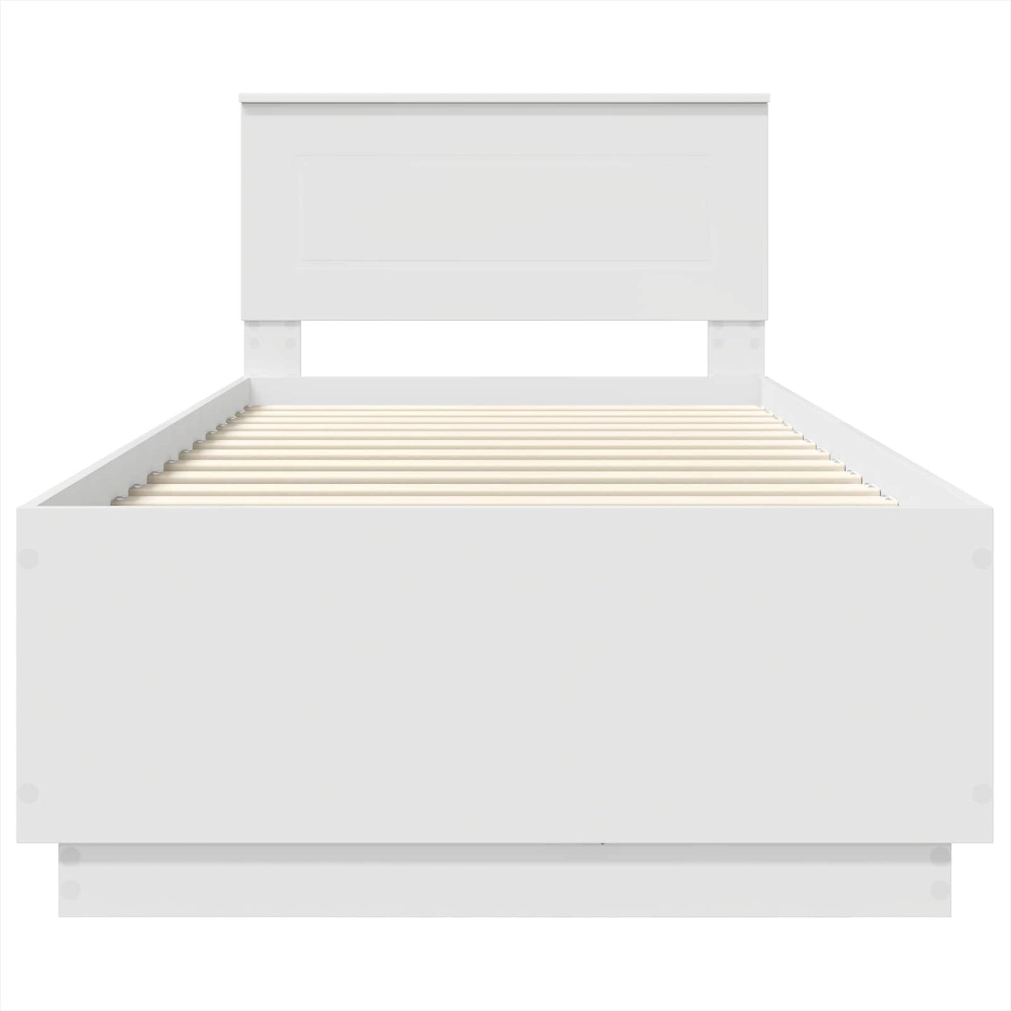 Bedframe met LED-striplichten Wit 100 x 200 cm Bewerkt hout is nu te koop bij PeponiXL, paradijselijk wonen!