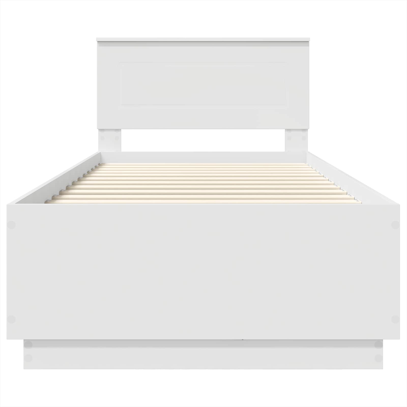 Bedframe met LED-striplichten Wit 100 x 200 cm Bewerkt hout is nu te koop bij PeponiXL, paradijselijk wonen!