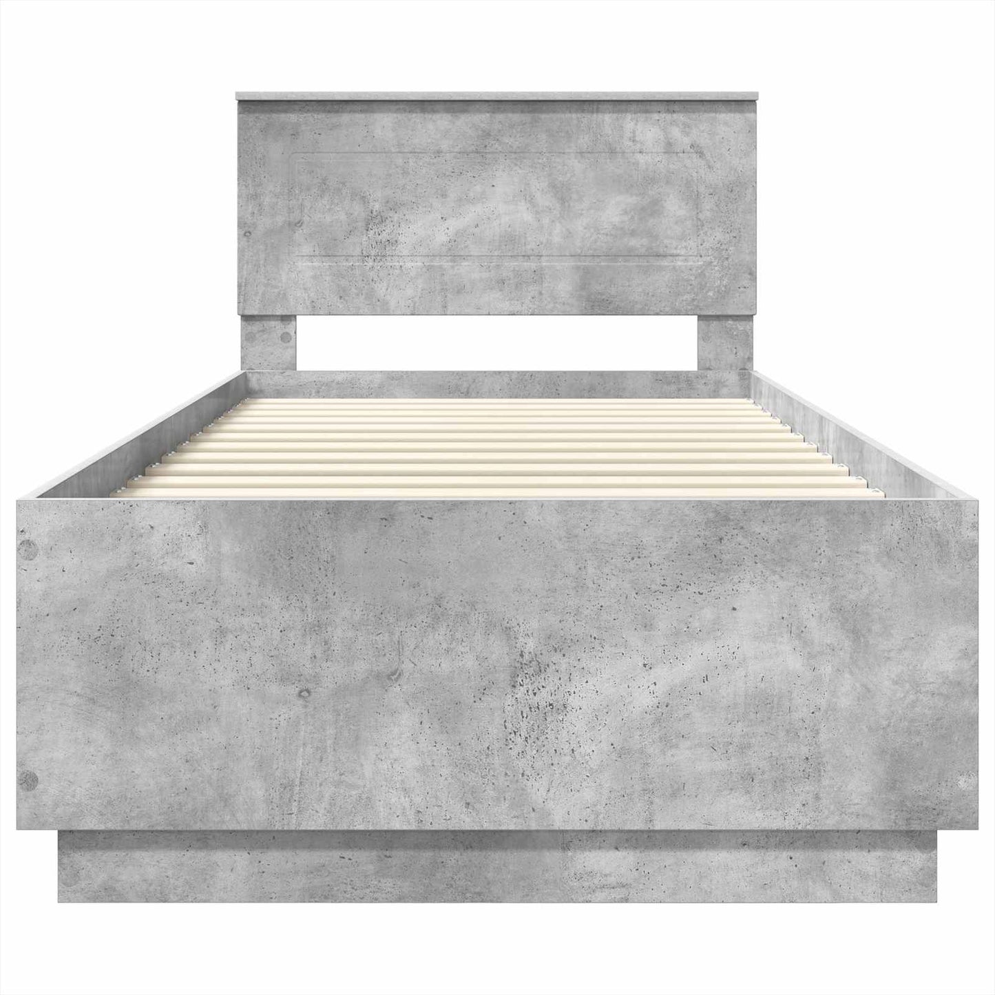 Bedframe met hoofdeinde Beton Grijs 90 x 190 cm Bewerkt hout is nu te koop bij PeponiXL, paradijselijk wonen!