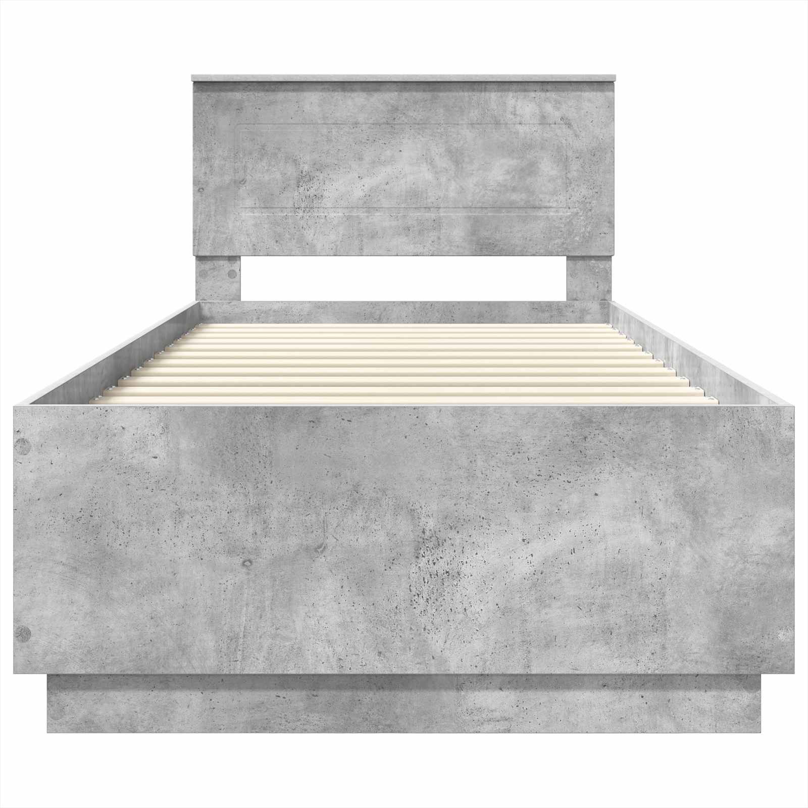 Bedframe met hoofdeinde Beton Grijs 90 x 200 cm Bewerkt hout is nu te koop bij PeponiXL, paradijselijk wonen!