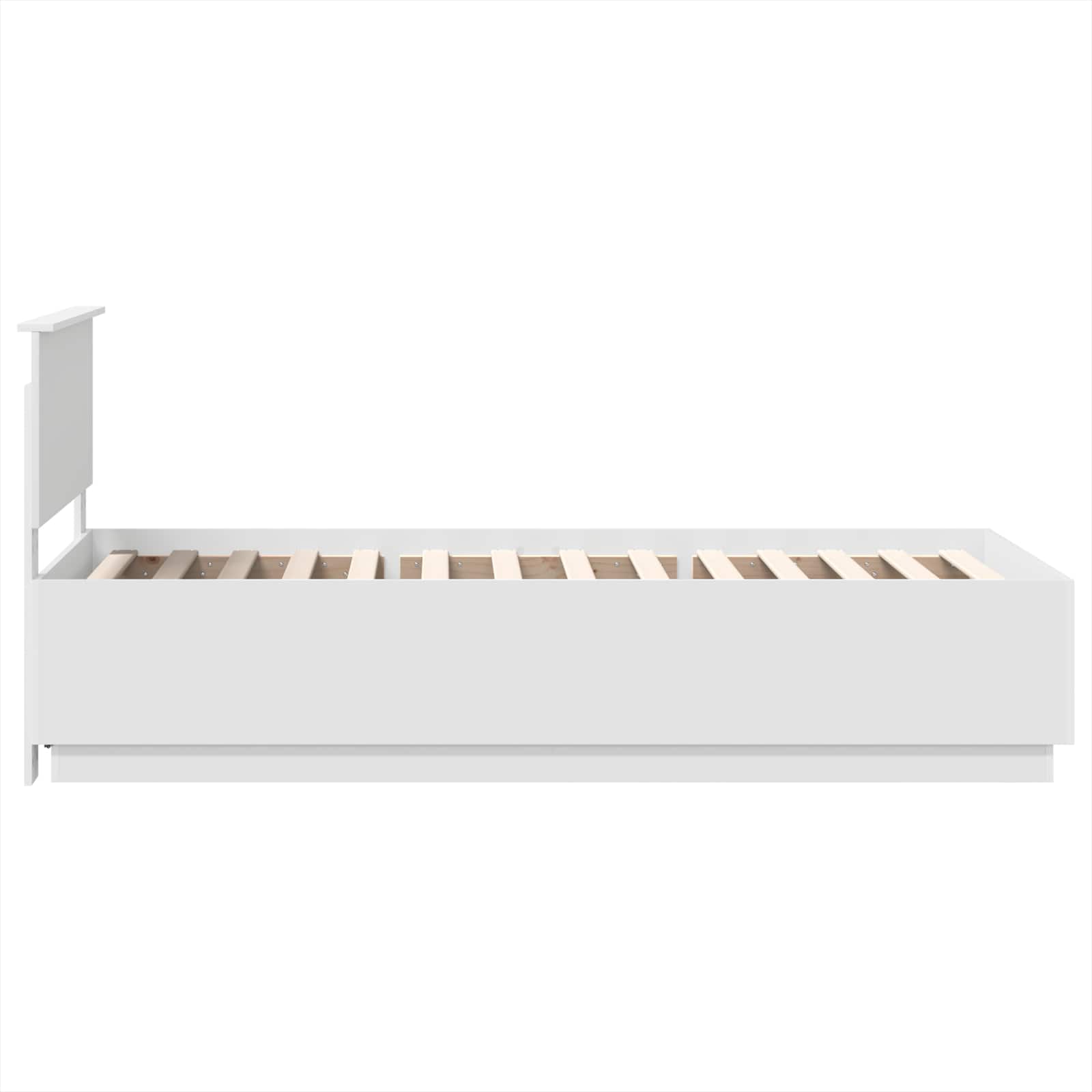 Bedframe met LED-striplichten Wit 70 x 190 cm Bewerkt hout is nu te koop bij PeponiXL, paradijselijk wonen!