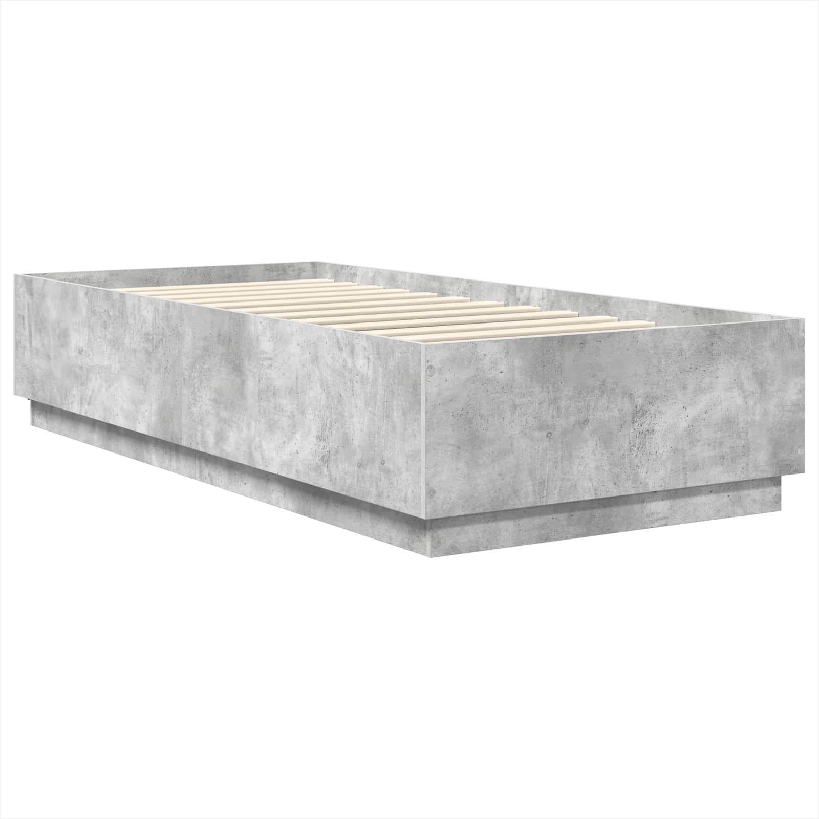 Bedframe met hoofdeinde Beton Grijs 70 x 190 cm Bewerkt hout is nu te koop bij PeponiXL, paradijselijk wonen!