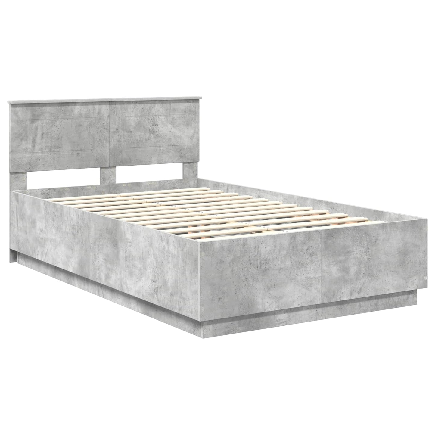 Bedframe met hoofdeinde Betongrijs 120 x 190 cm Bewerkt hout is nu te koop bij PeponiXL, paradijselijk wonen!