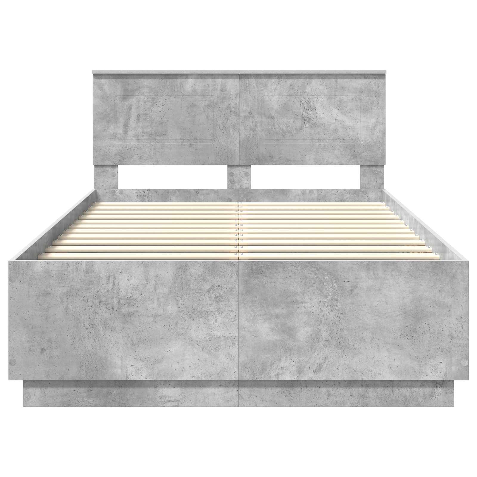 Bedframe met hoofdeinde Betongrijs 120 x 190 cm Bewerkt hout is nu te koop bij PeponiXL, paradijselijk wonen!
