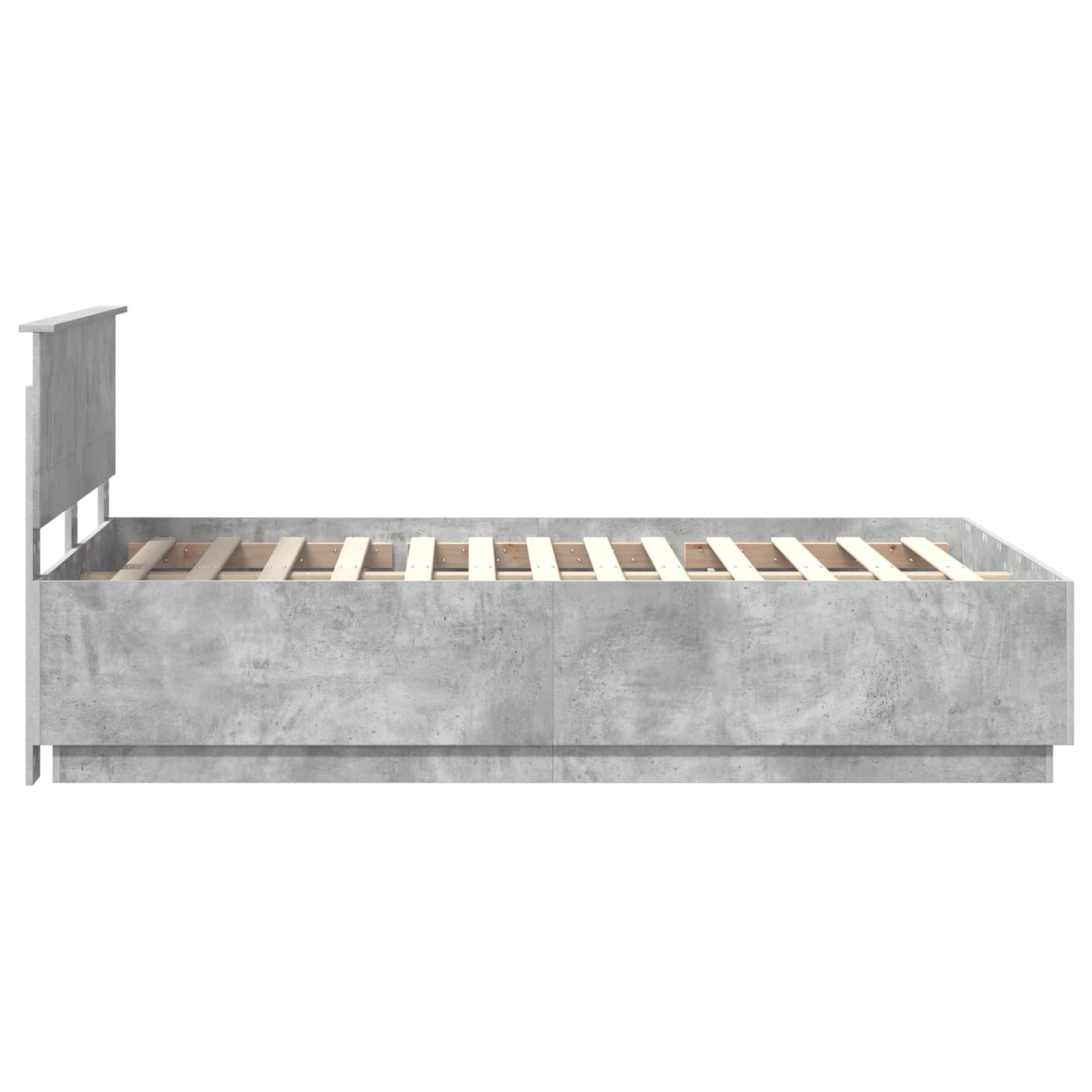 Bedframe met hoofdeinde Betongrijs 120 x 190 cm Bewerkt hout is nu te koop bij PeponiXL, paradijselijk wonen!
