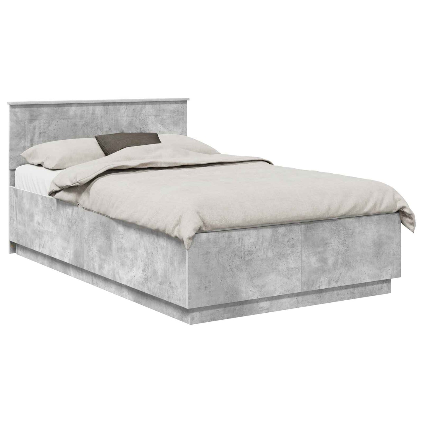 Bedframe met hoofdeinde Betongrijs 120 x 200 cm Bewerkt hout is nu te koop bij PeponiXL, paradijselijk wonen!