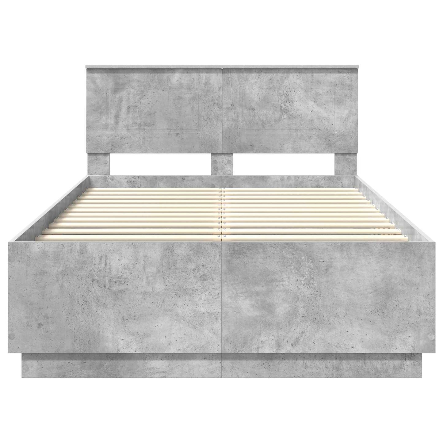 Bedframe met hoofdeinde Betongrijs 120 x 200 cm Bewerkt hout is nu te koop bij PeponiXL, paradijselijk wonen!