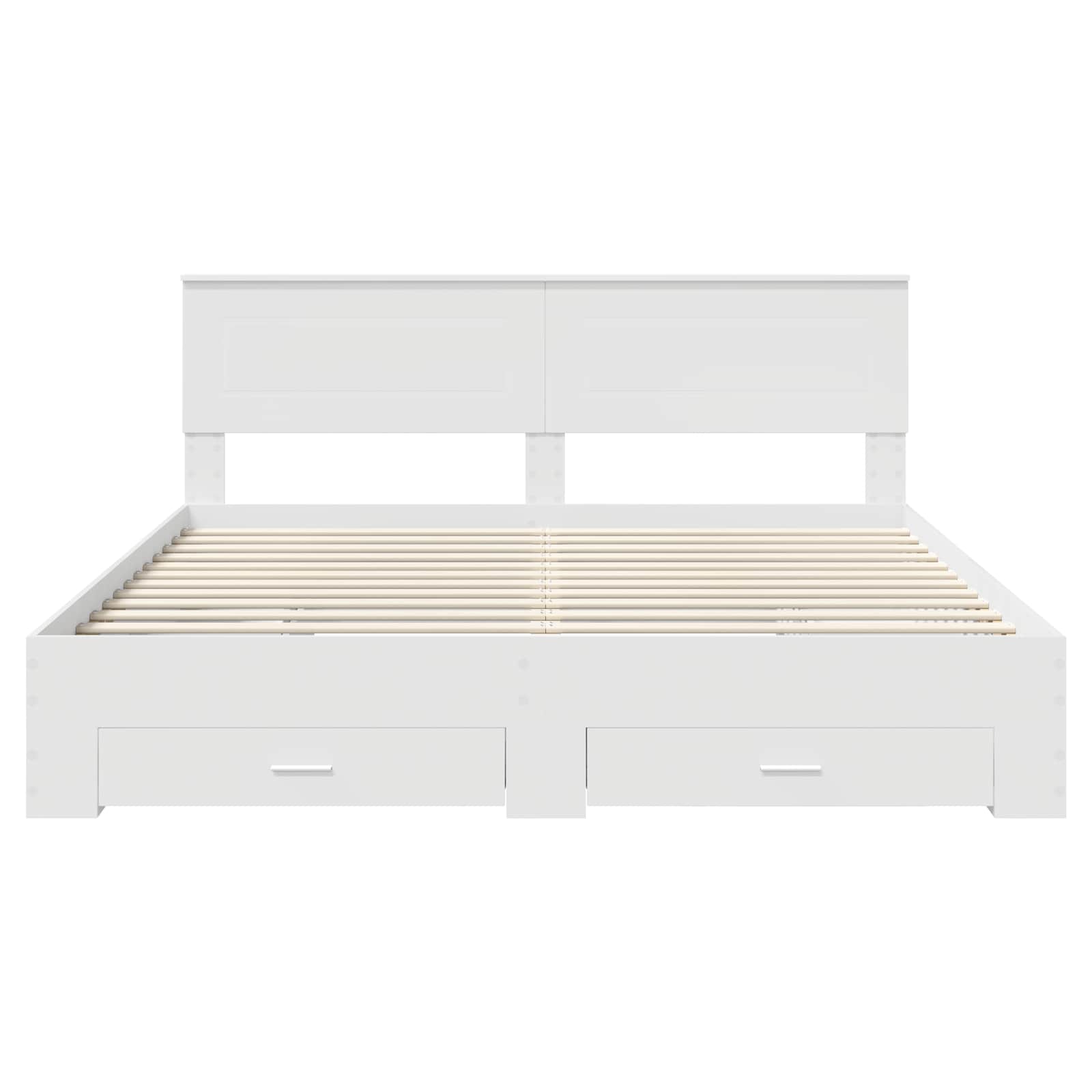 Bedframe met hoofdeinde met lade Wit 180 x 200 cm Bewerkt hout is nu te koop bij PeponiXL, paradijselijk wonen!