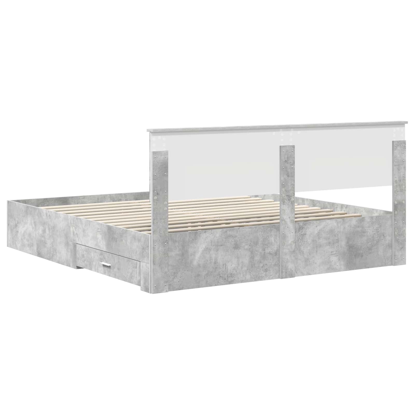 Bedframe met hoofdeinde Beton Grijs 180 x 200 cm Bewerkt hout is nu te koop bij PeponiXL, paradijselijk wonen!