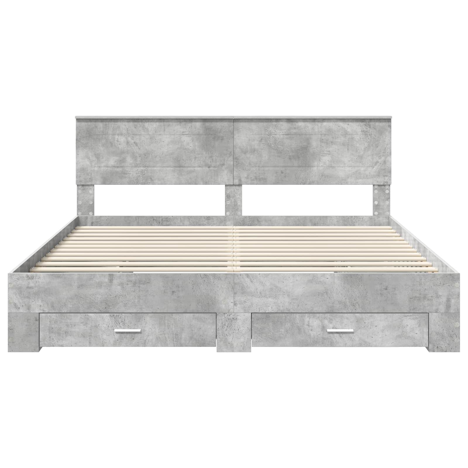 Bedframe met hoofdeinde Beton Grijs 180 x 200 cm Bewerkt hout is nu te koop bij PeponiXL, paradijselijk wonen!