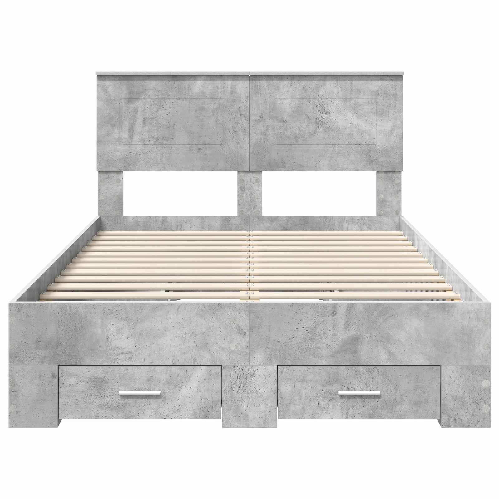 Bedframe met hoofdeinde Beton Grijs 135 x 190 cm Bewerkt hout is nu te koop bij PeponiXL, paradijselijk wonen!