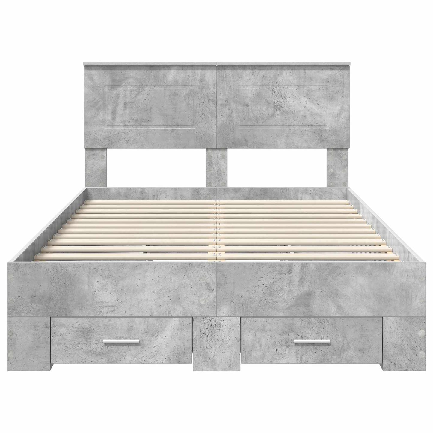 Bedframe met hoofdeinde Beton Grijs 120 x 190 cm Bewerkt hout is nu te koop bij PeponiXL, paradijselijk wonen!