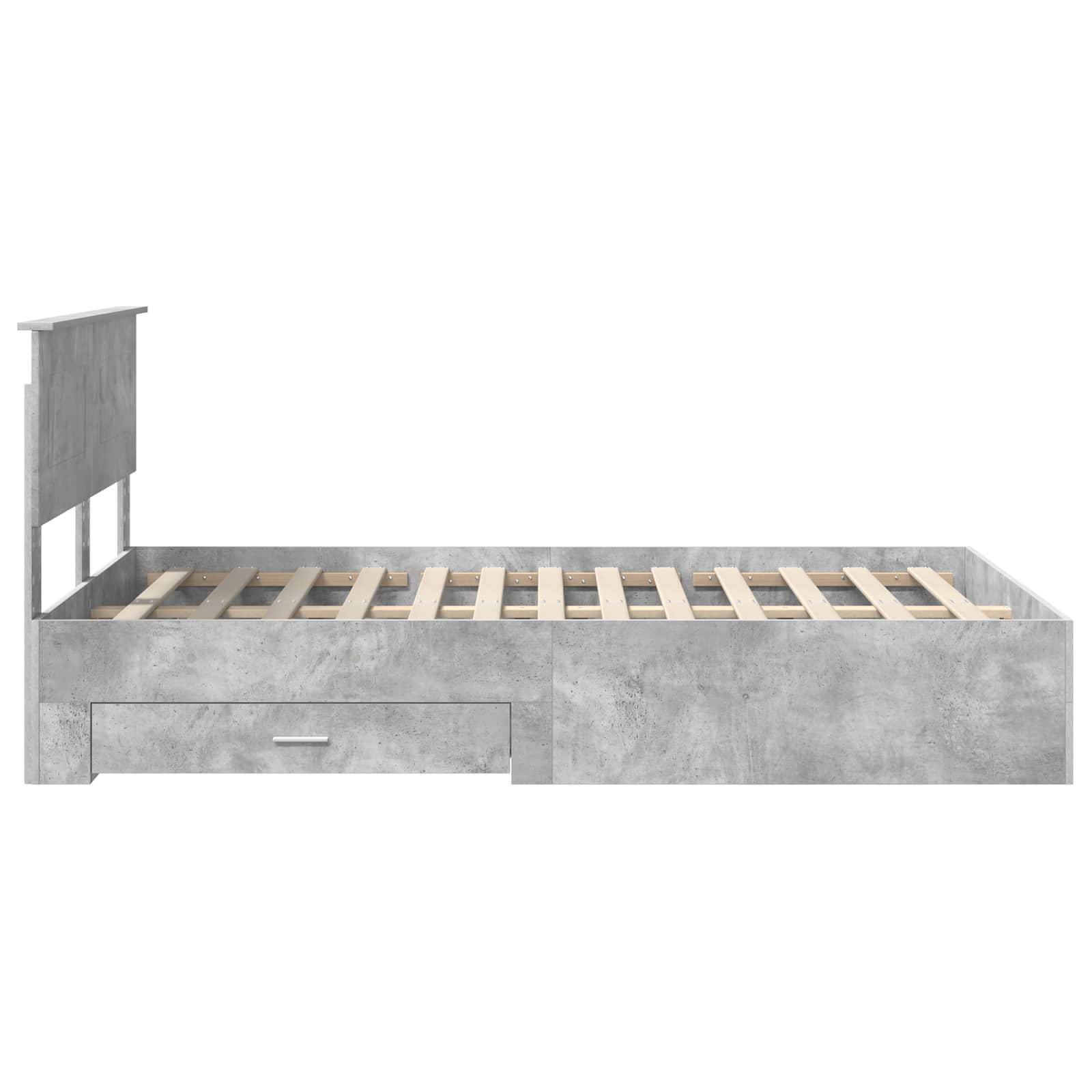 Bedframe met hoofdeinde Beton Grijs 120 x 190 cm Bewerkt hout is nu te koop bij PeponiXL, paradijselijk wonen!