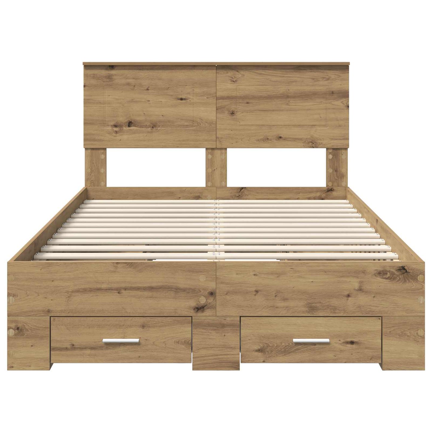 Bedframe met hoofdeinde Artisan Eiken 120 x 190 cm Bewerkt hout is nu te koop bij PeponiXL, paradijselijk wonen!
