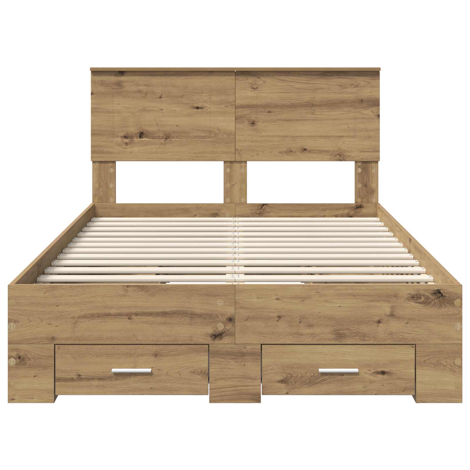 Bedframe met hoofdeinde Artisan Eiken 120 x 190 cm Bewerkt hout is nu te koop bij PeponiXL, paradijselijk wonen!