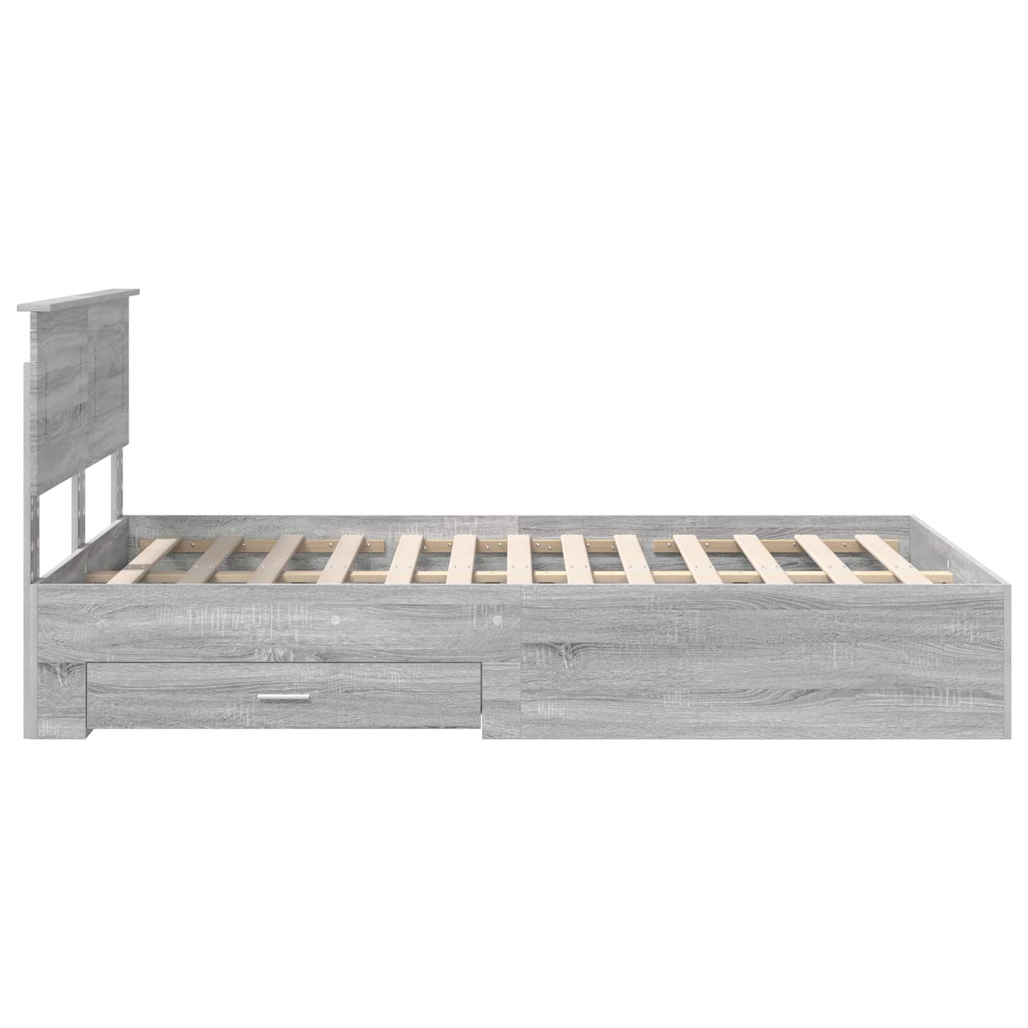 Bedframe met hoofdeinde Grijs Sonoma 120 x 200 cm Bewerkt hout is nu te koop bij PeponiXL, paradijselijk wonen!