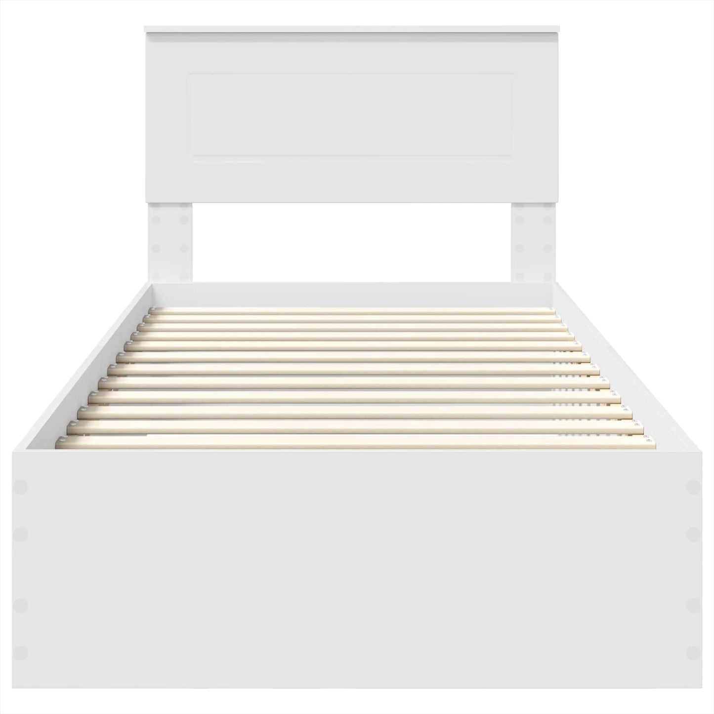 Bedframe met hoofdeinde met lade Wit 90 x 190 cm Bewerkt hout is nu te koop bij PeponiXL, paradijselijk wonen!