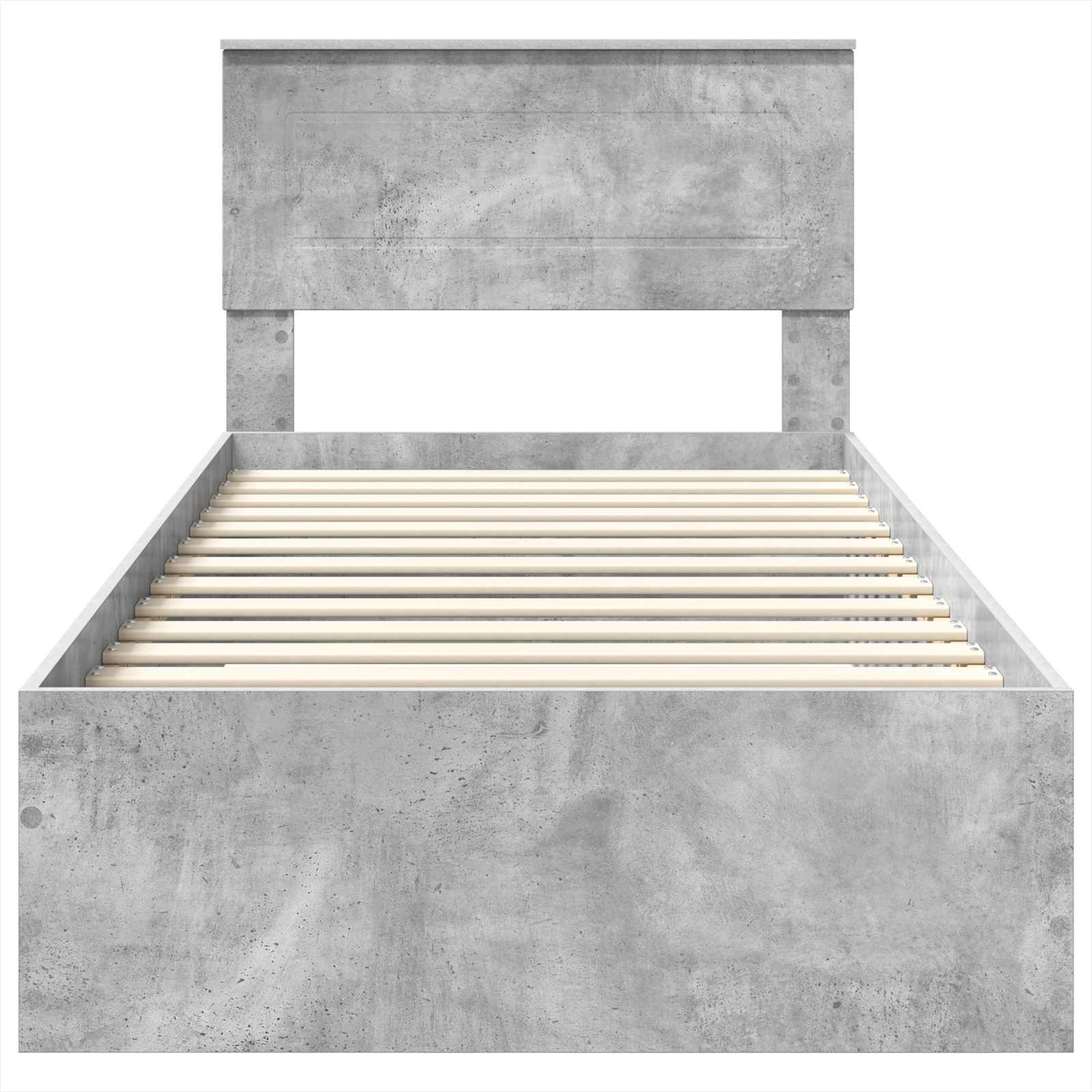 Bedframe met hoofdeinde Beton Grijs 90 x 190 cm Bewerkt hout is nu te koop bij PeponiXL, paradijselijk wonen!