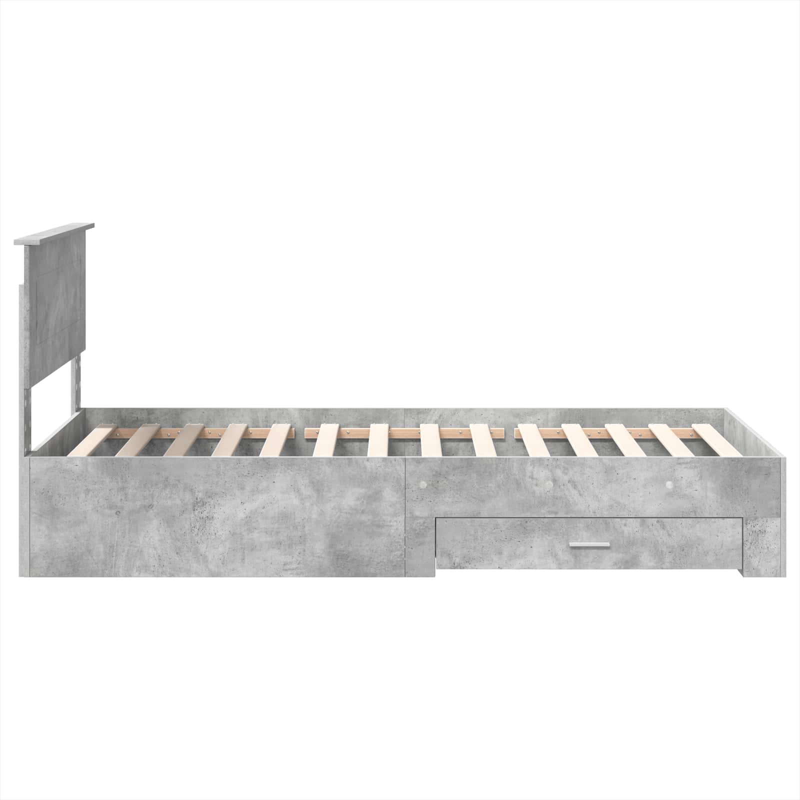 Bedframe met hoofdeinde Beton Grijs 90 x 200 cm Bewerkt hout is nu te koop bij PeponiXL, paradijselijk wonen!