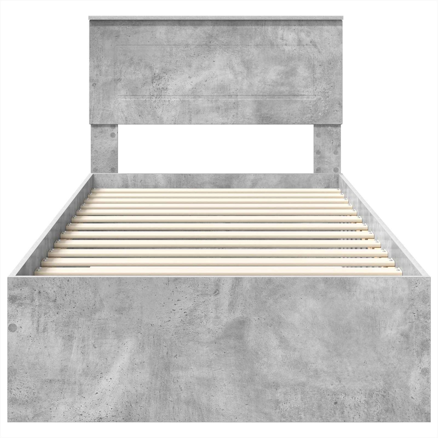 Bedframe Beton Grijs en Zilver 75 x 190 cm Bewerkt hout is nu te koop bij PeponiXL, paradijselijk wonen!